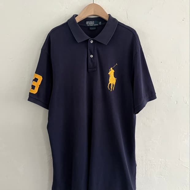 Polo 폴로 랄프로렌 옐로우 빅포니 네이비 PK 카라티셔츠