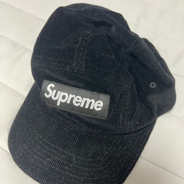 슈프림 코듀로이 캠프캡 블랙 23fw