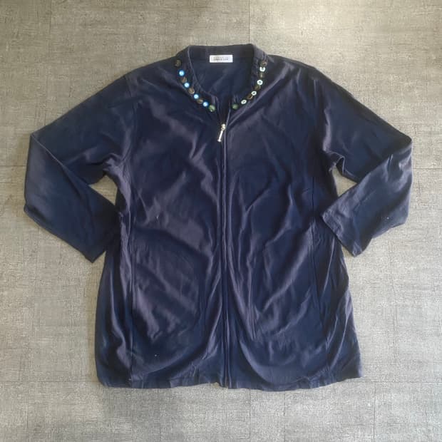 일본 Simplelife 올드스쿨아메카지 모리걸너드남 라운드디테일가디건