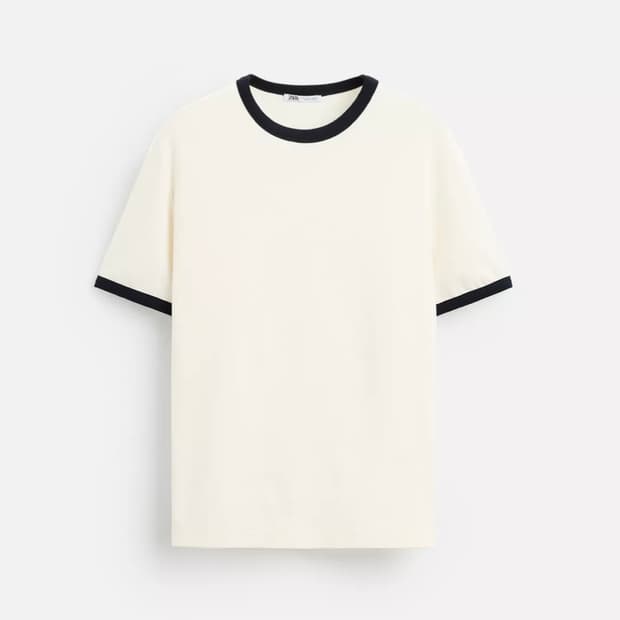 자라 배색 링거티 화이트 M사이즈