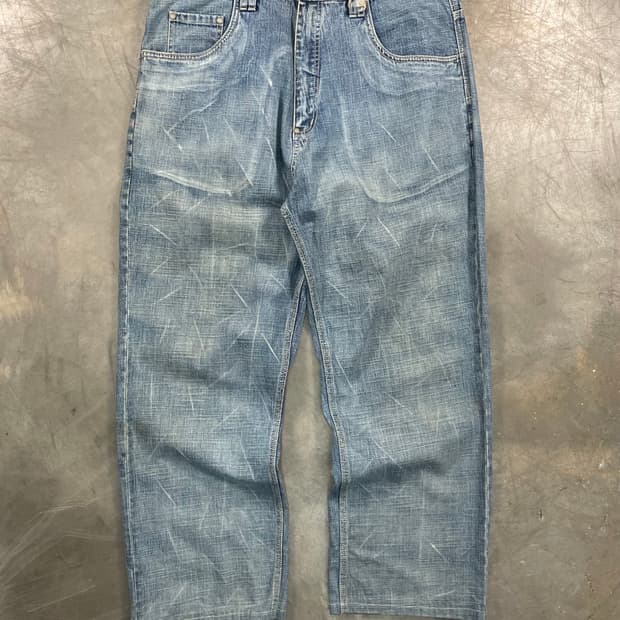 팻팜 와이드 데님 팬츠