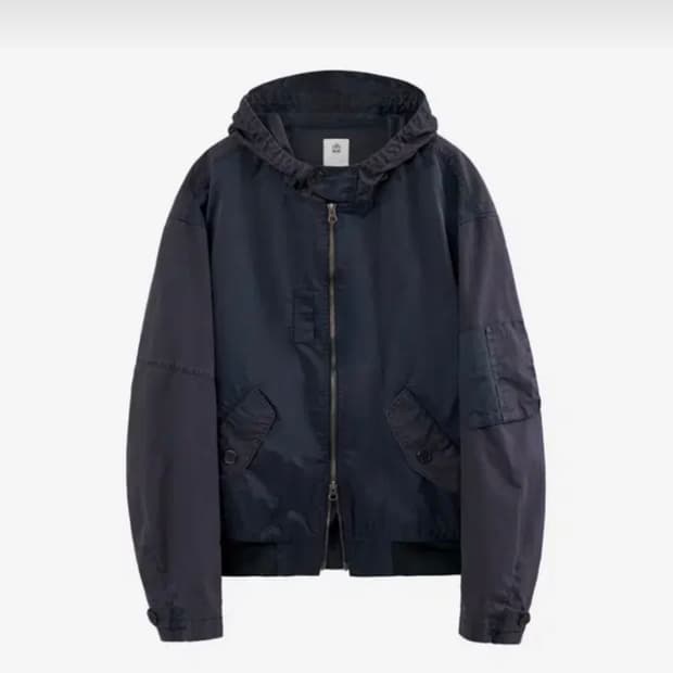 (2) 폴리테루 밀 블록 파카 워시드 다크네이비