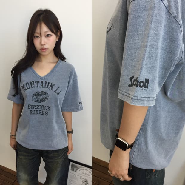 Schott Montauk Faded V-Neck Tee