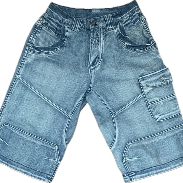 빈티지 데님 연청 카고 쇼츠