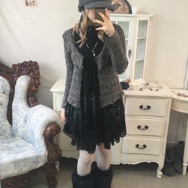 Set)그런지 페어리 가디건+세실맥비 오리엔탈 원피스 + 울니트