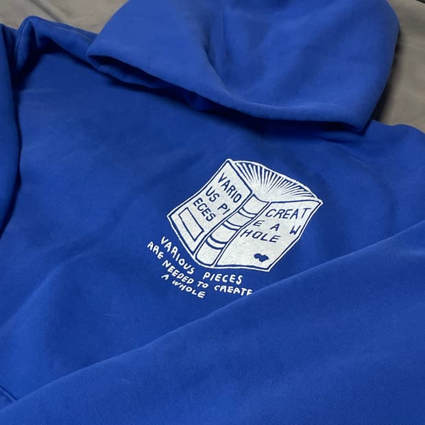 컬렉트피시스 북 로고 후드 L