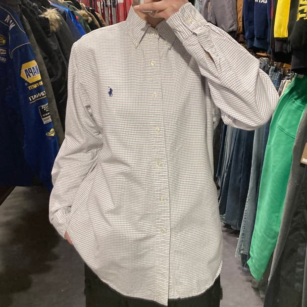 [IM] 폴로 랄프로렌 체크 셔츠 소라/브라운