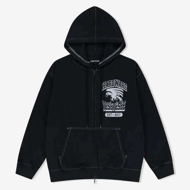 Y.E.S Single Stitch Hoodie Black