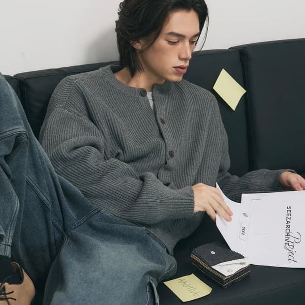 [데일리룸 X 로템버] 아카이브 코튼 크롭 니트 가디건