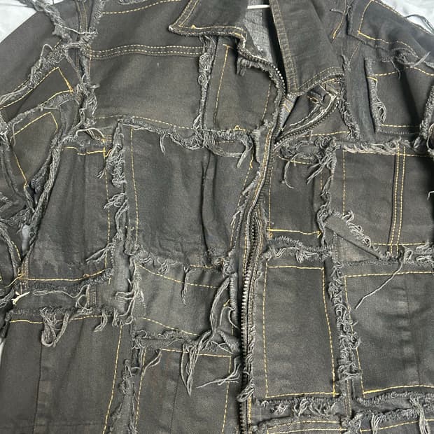 [급처] A.K. Denim 해체주의 패치워크 데미지 데님 자켓