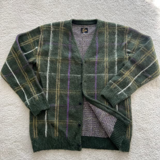 니들스 Windowpane 모헤어 울 가디건