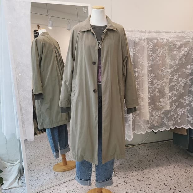 카키그레이 야상 트렌치코트