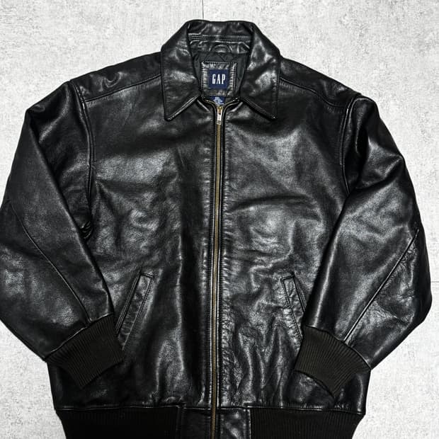 [XXL] 90'S OLD GAP 올드갭 레더 블루종 다크브라운