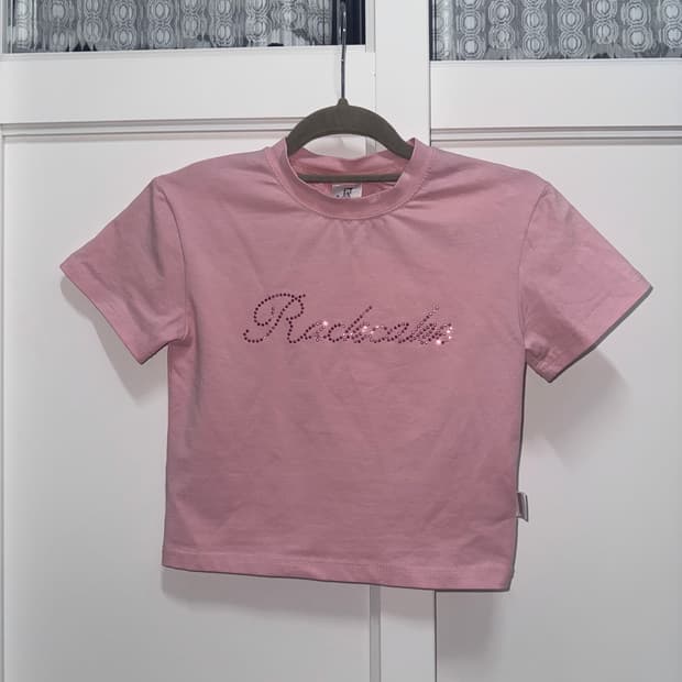 락케이크 스크립트 핫픽스 크롭티 핑크