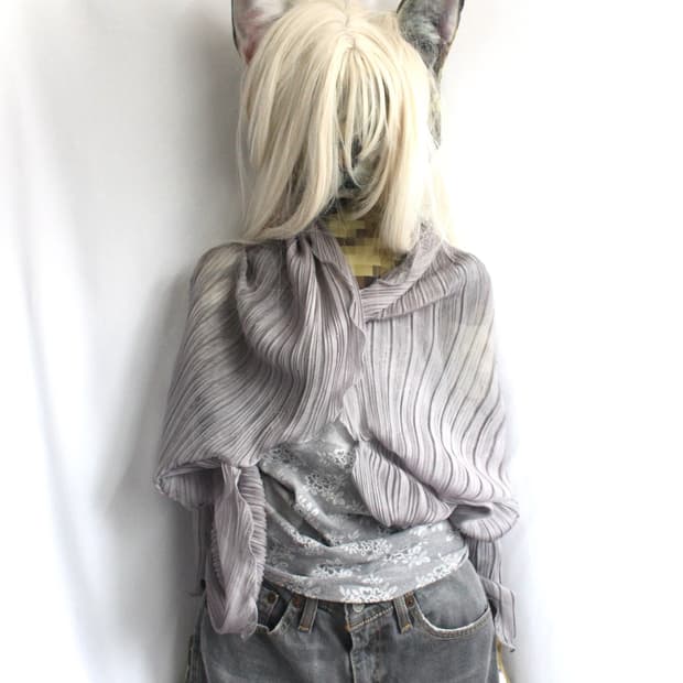Pleats sheer greyish wing bolero