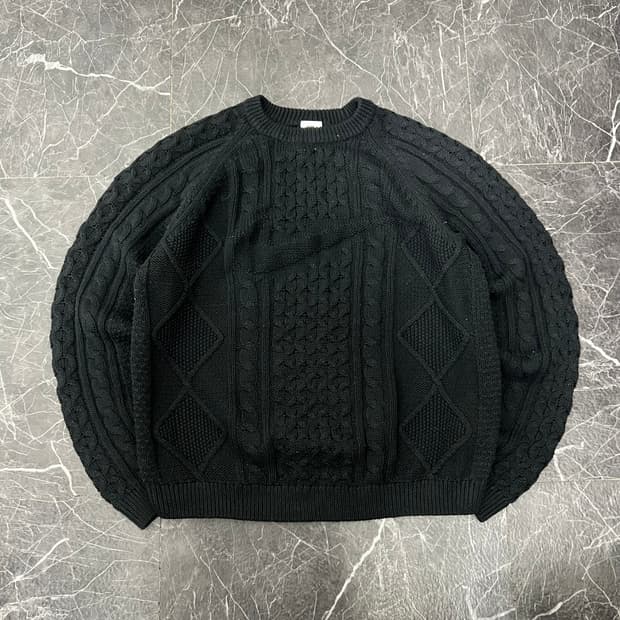 나이키 스우시 케이블 스웨터 니트 블랙
