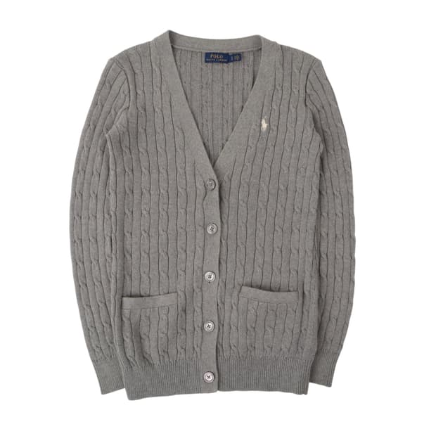 폴로 랄프로렌 그레이 케이블 니트 가디건