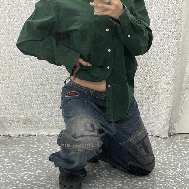  FUBU 올드스쿨 Y2K 빅로고 와이드 데님 팬츠 37인치 C06470