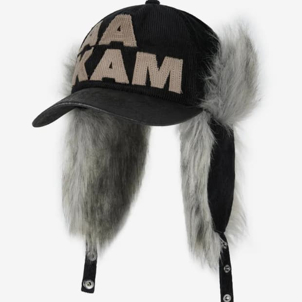 레더 믹스 트래퍼 캡 (black)