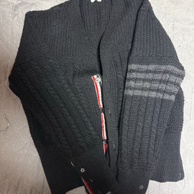 톰브라운 아란케이블 가디건