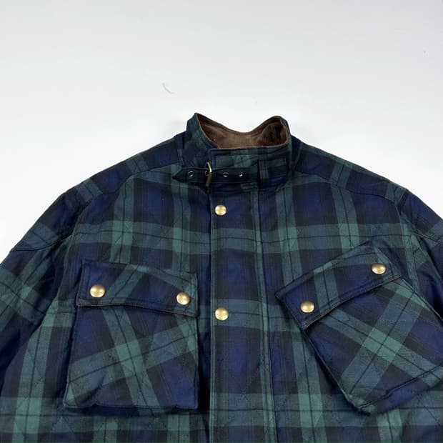 VTG 빈티지 클래식 타탄체크 퀼팅 자켓 (M)