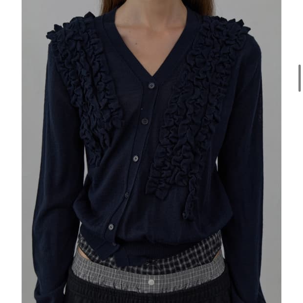Lcdc tm ASYMMETRIC FRILL CARDIGAN (navy)
