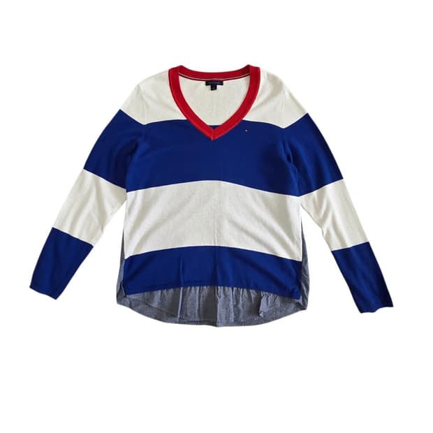 Tommy Hilfiger 타미 힐피거 브이넥 레이어드 니트 