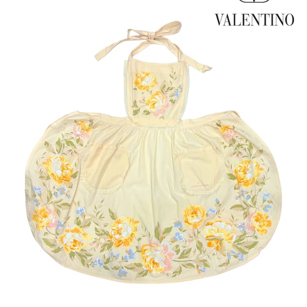 발렌티노 에이프런 원피스 연노랑 빈티지