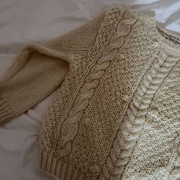 Japanese vintage knit butter yellow