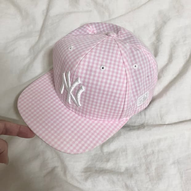 MLB 핑크 체크 캠프캡
