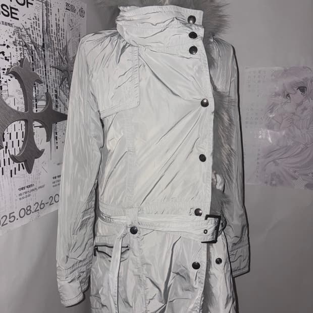 Calvin Klein Ice Mint Fur-Trim Parka