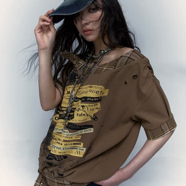 Punk Rock Buckle Straps Loose T-shirt