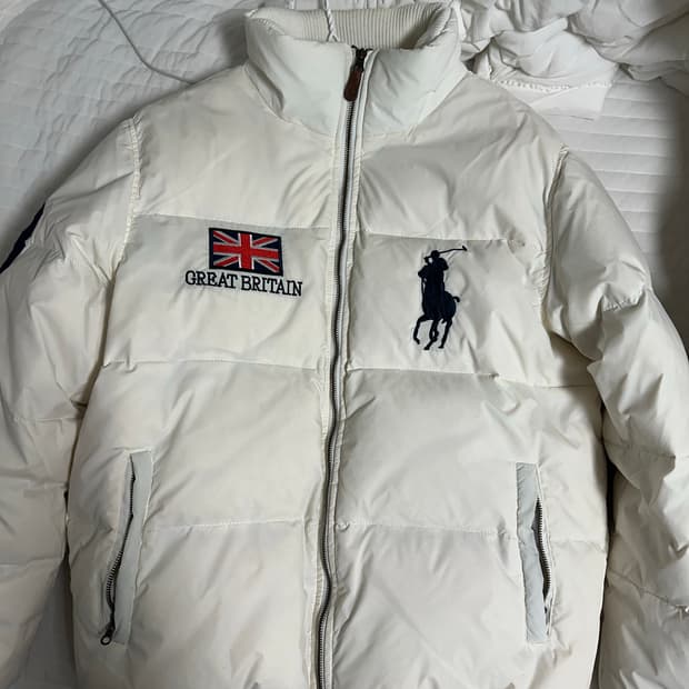 폴로 빅포니 화이트 패딩