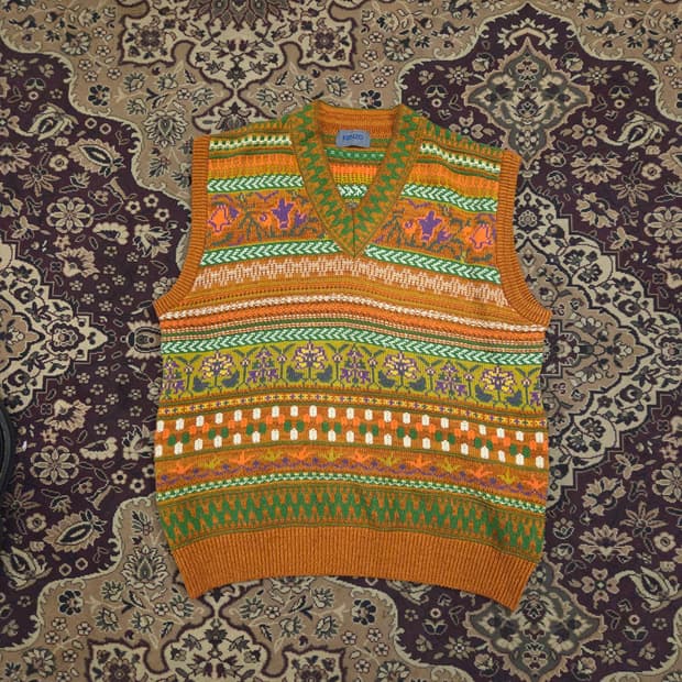 80-90s 겐조 니트 베스트 니트 조끼 