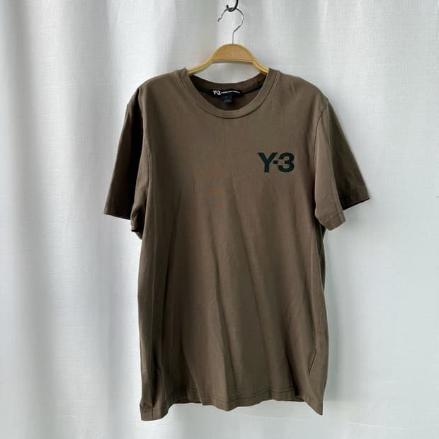 Y-3 아디다스 x 요지야마모토 로고 반팔 티셔츠 브라운 S