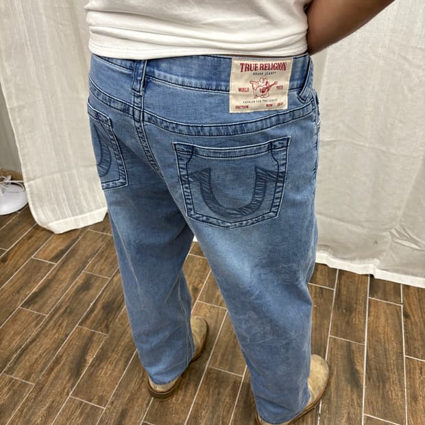 트루릴리전 라이트 워시 데님 팬츠 청바지