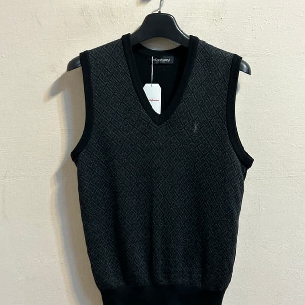 입생로랑 빈티지 패턴 니트 베스트