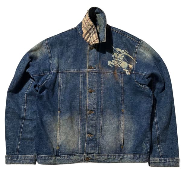 하이드로겐 버버리 패러디 데님 트러커 자켓