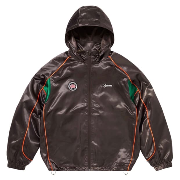 24SS 슈프림 사틴 후드 트랙 자켓 브라운 - L (새상품)