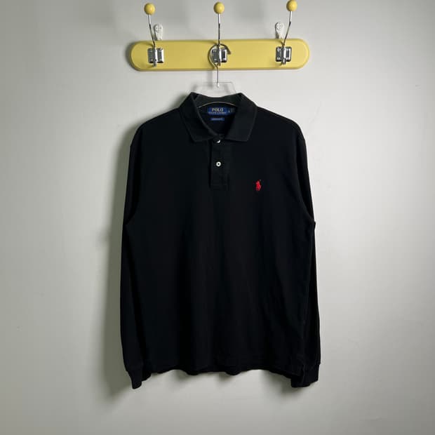 폴로 랄프로렌 블랙 긴팔 카라티 L