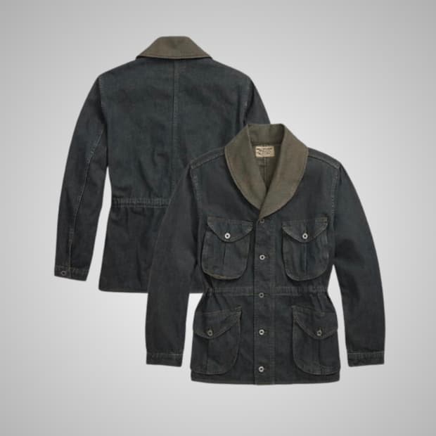 RRL 인디고 코튼 리넨 데님 필드코트 더블알엘