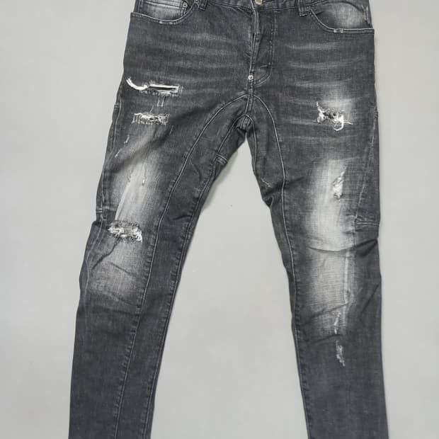 [34] 디스퀘어드2 디스 블랙 타이디바이커진 청바지