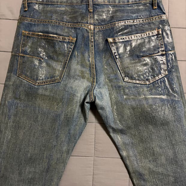 디올옴므 05aw 블루왁스코팅진 블왁코