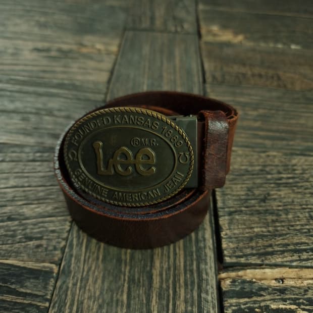 [리] 빈티지 빅로고 버클 카우 레더 소가죽 벨트 M18894