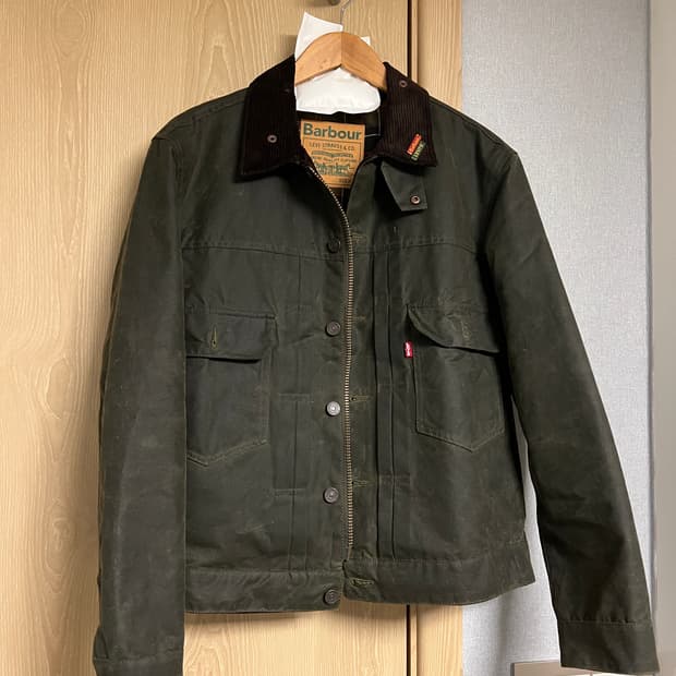 바버x리바이스 왁스 자켓(타입2)(m사이즈판매)