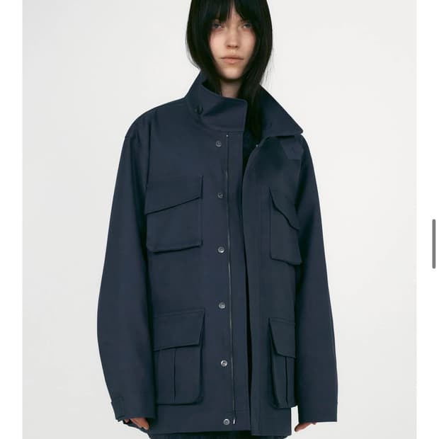 로우클래식 - 코튼 사파리 자켓 (그레이쉬 블루 M사이즈)