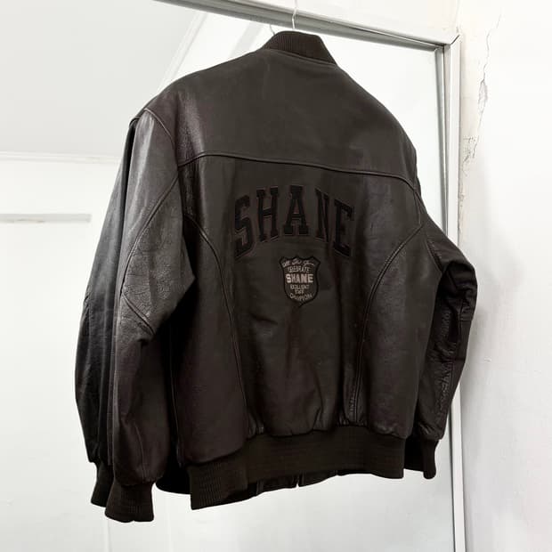 Shane 90s 소가죽 엠브로이더리 봄버 자켓