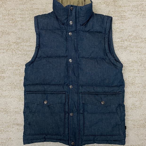 [M] 리바이스 덕 다운 데님 베스트 코듀로이 카라 조끼