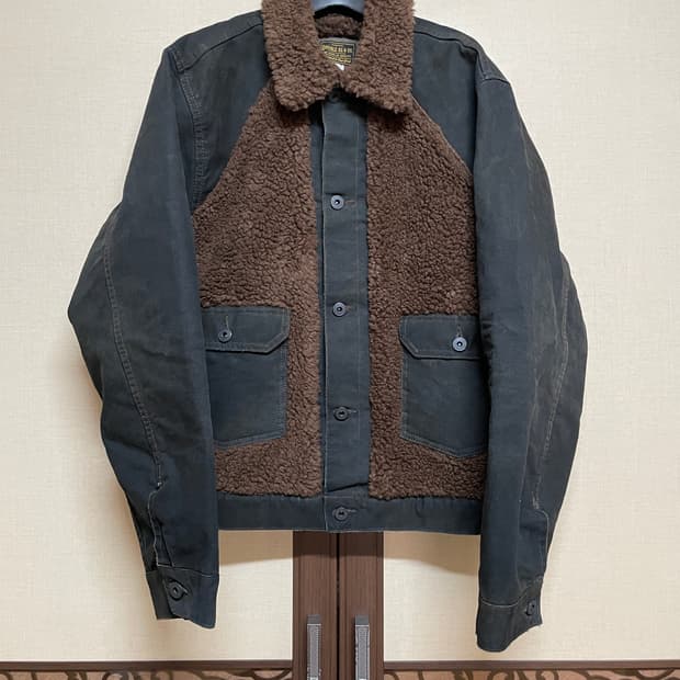 [M] RRL 플리스 패널 캔버스 재킷