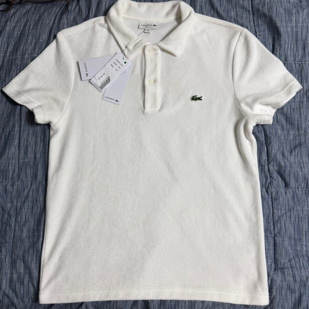 (S) 라코스테 테리 타월링 폴로 pk 반팔티 화이트 
